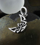 Little Celtic Crescent Moon Charm Pendant Wiccan Pagan Wicca Witchy Jewelry Goth Gothic Halloween Alternative